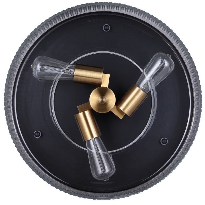 Canarm Canada - ISF1143A03BKG - Three Light Semi-Flush Mount - Jenner - Matte Black And Gold