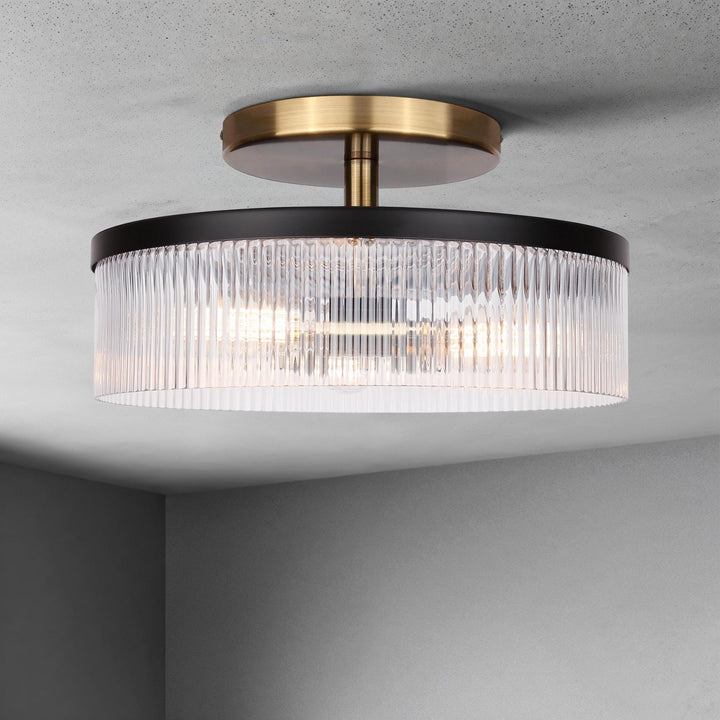 Canarm Canada - ISF1143A03BKG - Three Light Semi-Flush Mount - Jenner - Matte Black And Gold