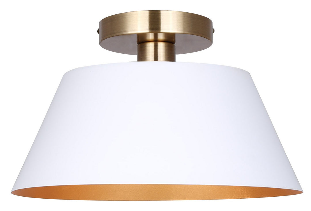 Daxton One Light Semi-Flush Mount in Matte White - available from The Lighting Shoppe, trusted by Canadian homeowners