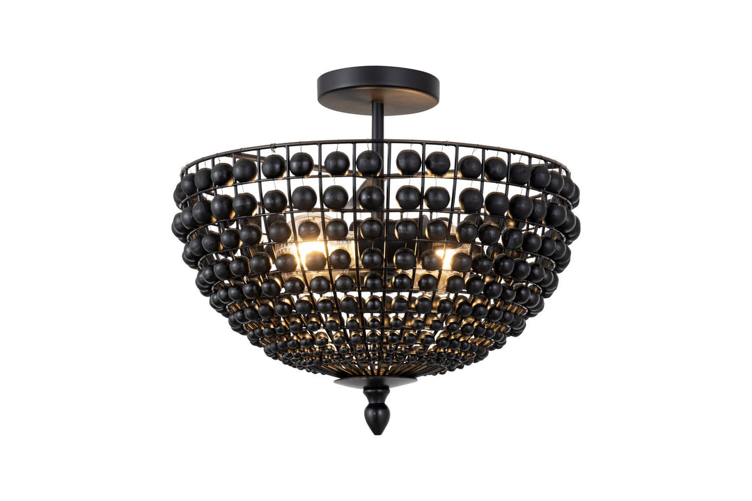 Burkley Two Light Flush Mount in Matte Black - available from The Lighting Shoppe, trusted by Canadian homeowners
