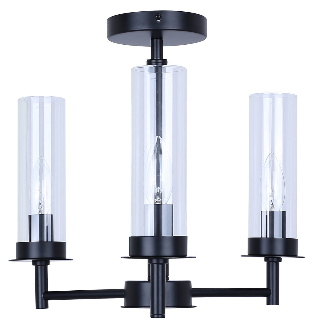 Canarm Canada - ISF1205A03BK - Three Light Semi Flush Mount - Benson - Black