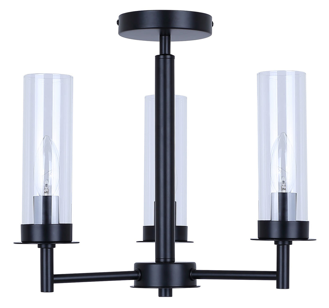 Canarm Canada - ISF1205A03BK - Three Light Semi Flush Mount - Benson - Black