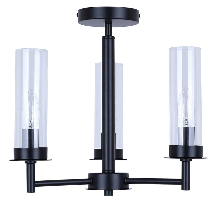 Canarm Canada - ISF1205A03BK - Three Light Semi Flush Mount - Benson - Black