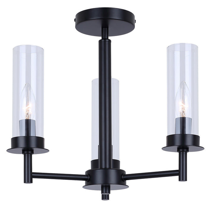 Canarm Canada - ISF1205A03BK - Three Light Semi Flush Mount - Benson - Black