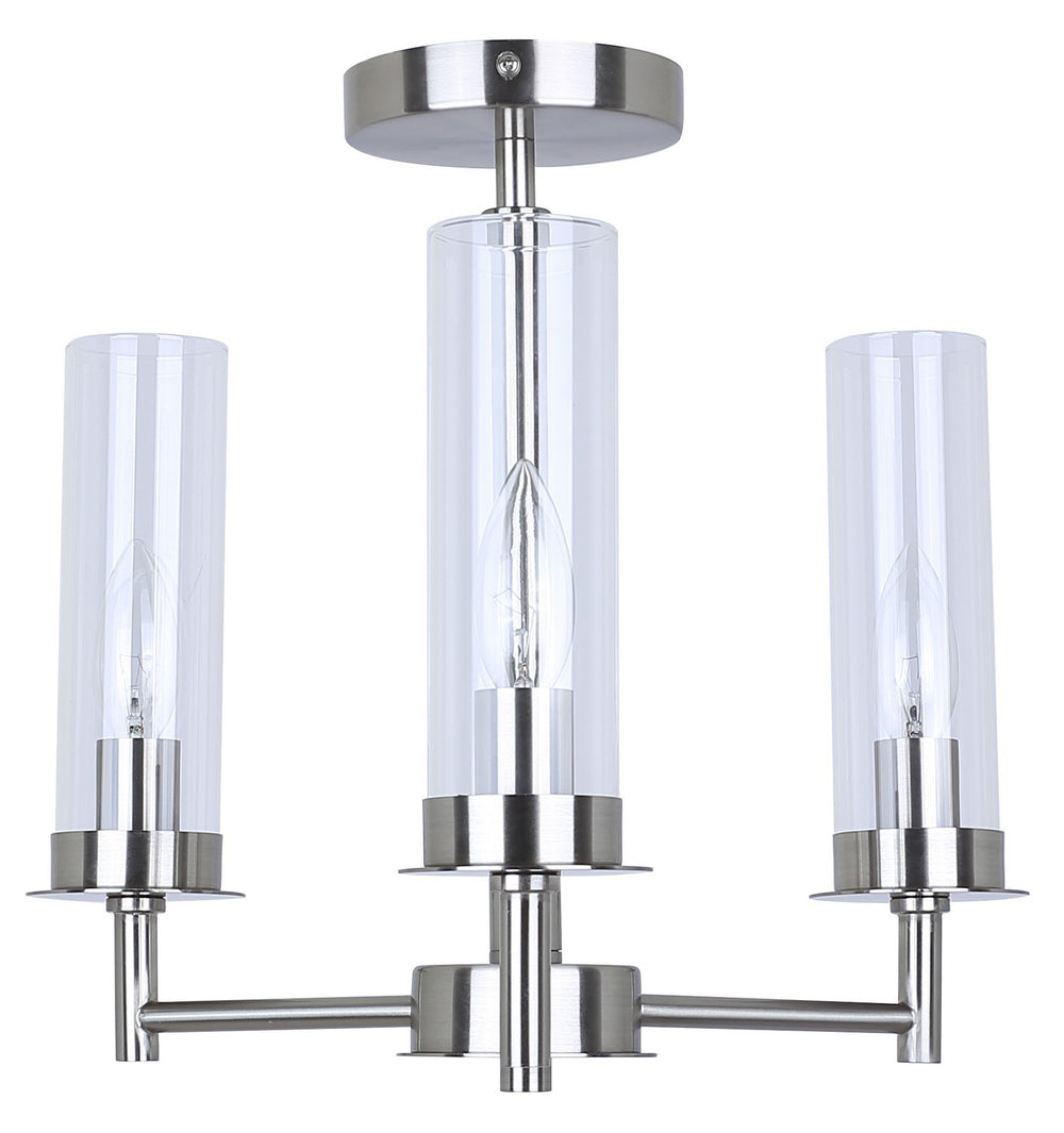 Canarm Canada - ISF1205A03BN - Three Light Semi Flush Mount - Benson - Brushed Nickel