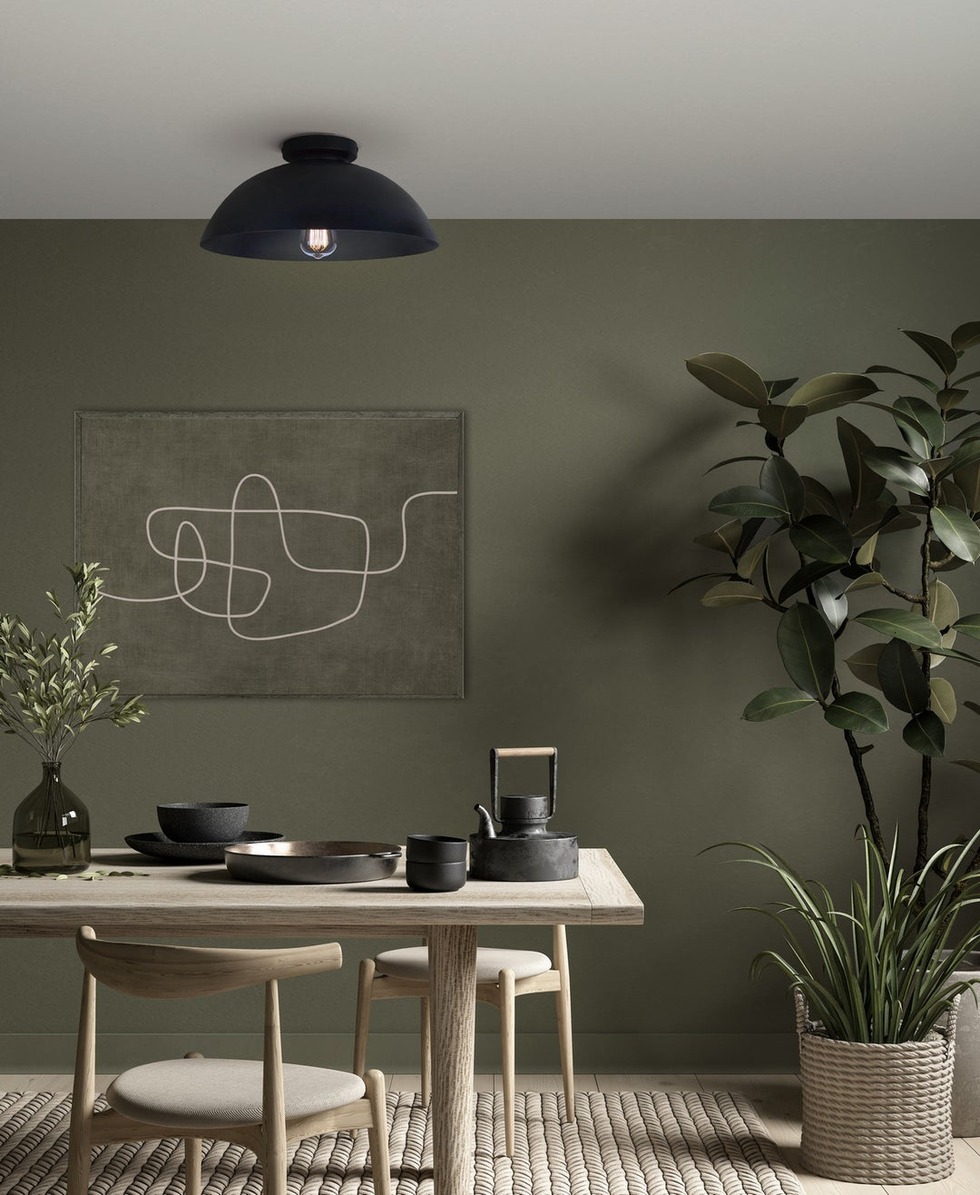 Canarm Canada - ISF2192B01BK - One Light Semi Flush Mount - Eddie - Matte Black