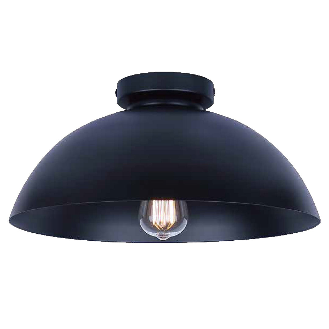 Eddie One Light Semi Flush Mount in Matte Black - available from The Lighting Shoppe, trusted by Canadian homeowners