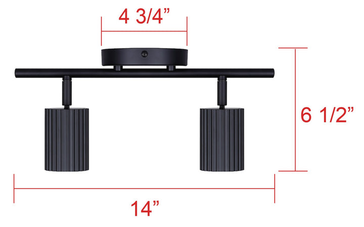 Canarm Canada - IT1119A02BK10 - Two Light Track Lighting - Rexton - Black