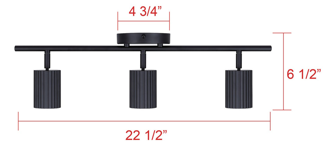 Canarm Canada - IT1119A03BK10 - Three Light Track Lighting - Rexton - Black