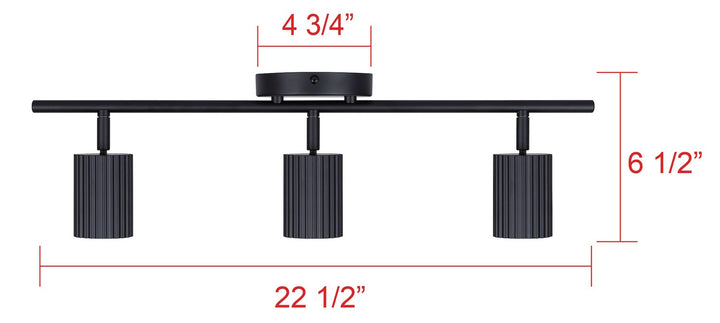 Canarm Canada - IT1119A03BK10 - Three Light Track Lighting - Rexton - Black