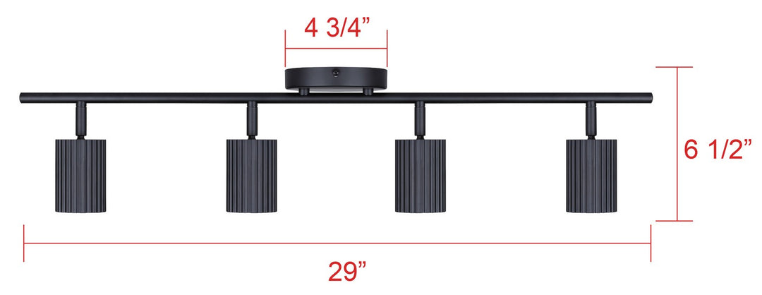 Canarm Canada - IT1119A04BK10 - Four Light Track Lighting - Rexton - Black