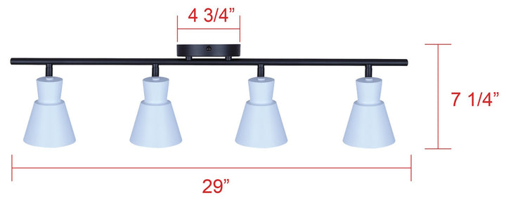 Canarm Canada - IT1163A04BW10 - Four Light Track Lighting - Radley - White