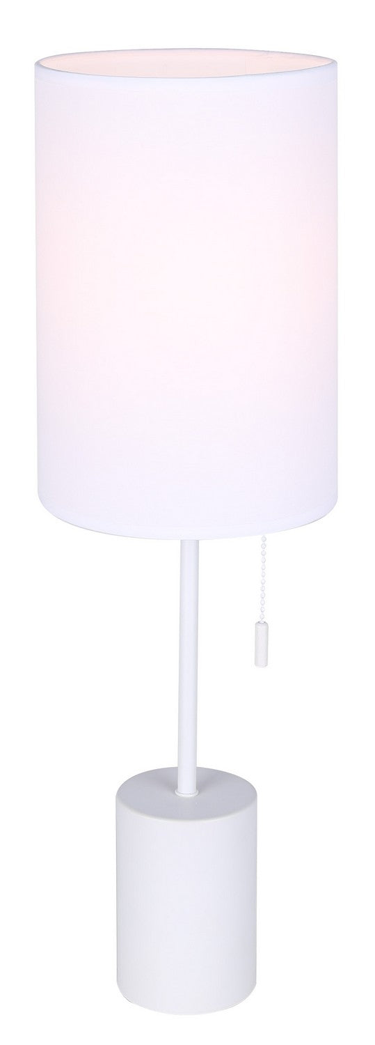 Flint One Light Table Lamp in White - available from The Lighting Shoppe, trusted by Canadian homeowners