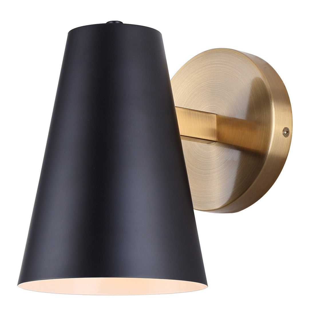 Harken One Light Vanity in Matte Black And Gold - available from The Lighting Shoppe, trusted by Canadian homeowners