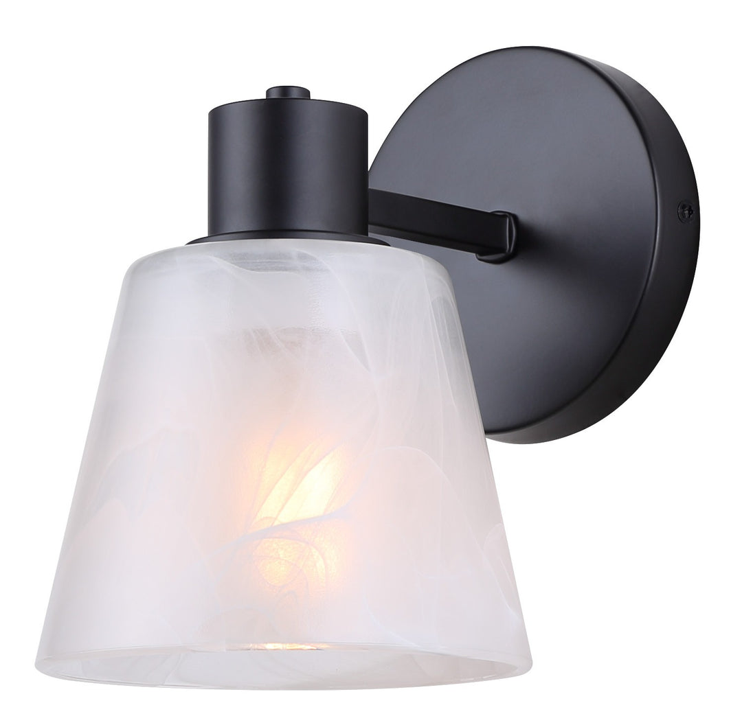 Luelle One Light Vanity in Black - available from The Lighting Shoppe, trusted by Canadian homeowners