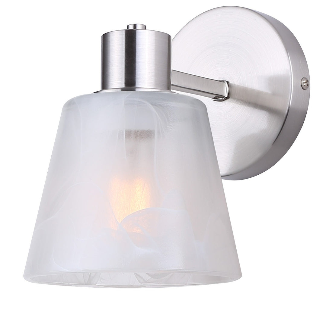 Luelle One Light Vanity in Brushed Nickel - available from The Lighting Shoppe, trusted by Canadian homeowners