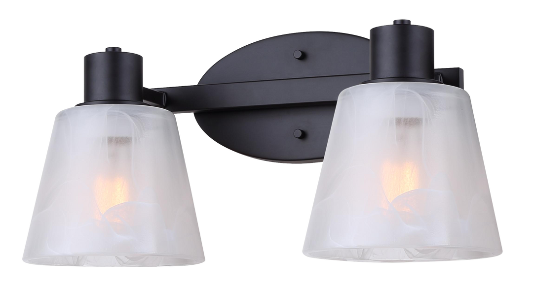 Luelle Two Light Vanity in Black - available from The Lighting Shoppe, trusted by Canadian homeowners