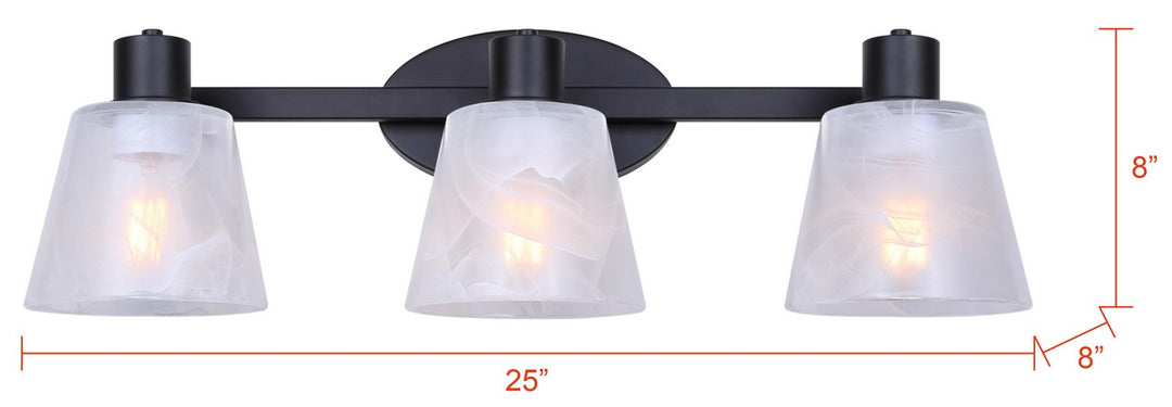 Canarm Canada - IVL1151A03BK - Three Light Vanity - Luelle - Black