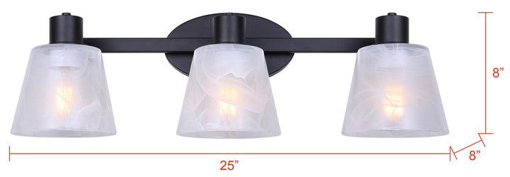 Canarm Canada - IVL1151A03BK - Three Light Vanity - Luelle - Black