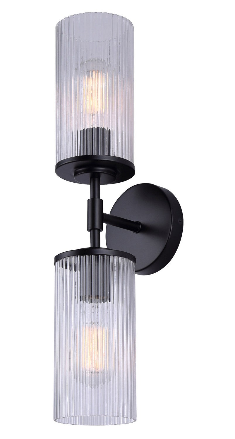 Kinslea Two Light Vanity in Matte Black - available from The Lighting Shoppe, trusted by Canadian homeowners