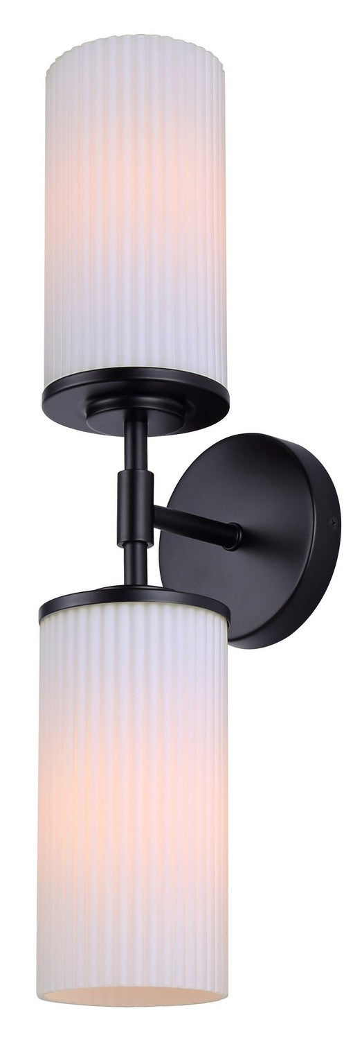 Kinslea Two Light Vanity in Matte Black - available from The Lighting Shoppe, trusted by Canadian homeowners