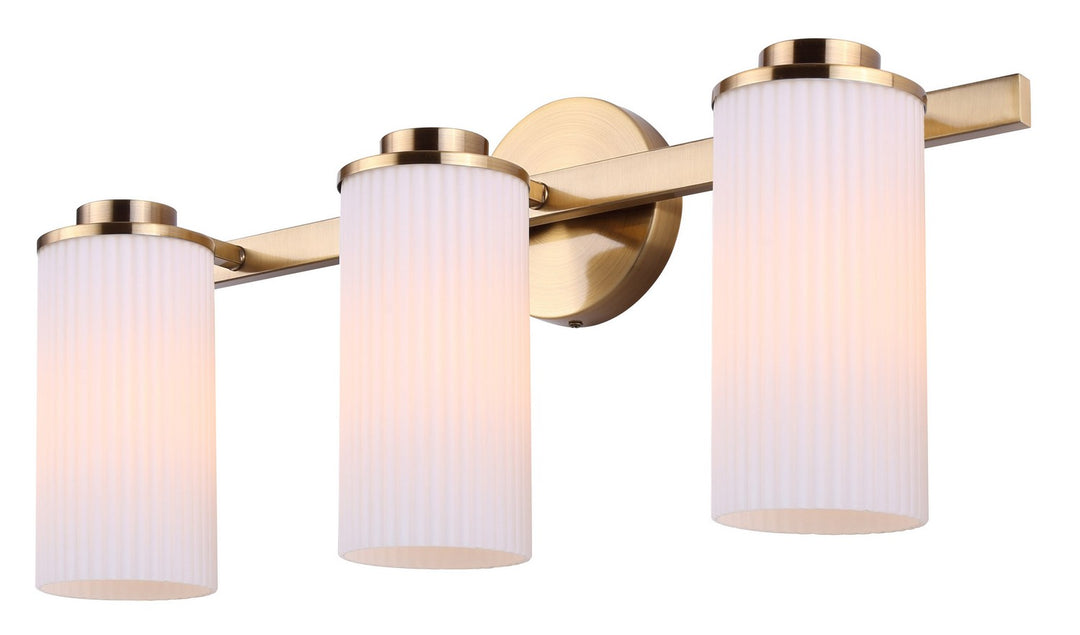 Kinslea Three Light Vanity in Gold - available from The Lighting Shoppe, trusted by Canadian homeowners