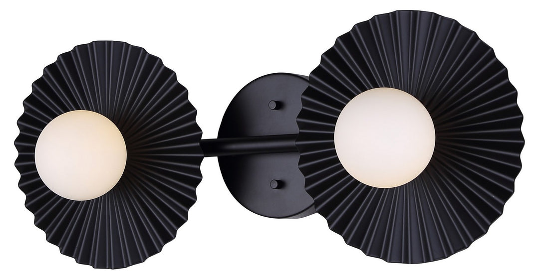 Payton Two Light Vanity in Black - available from The Lighting Shoppe, trusted by Canadian homeowners