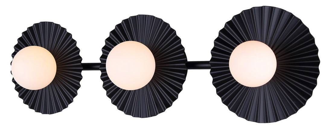 Payton Three Light Vanity in Black - available from The Lighting Shoppe, trusted by Canadian homeowners