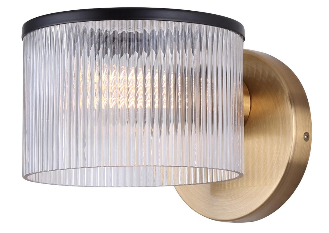 Jenner One Light Wall Sconce in Matte Black And Gold - available from The Lighting Shoppe, trusted by Canadian homeowners