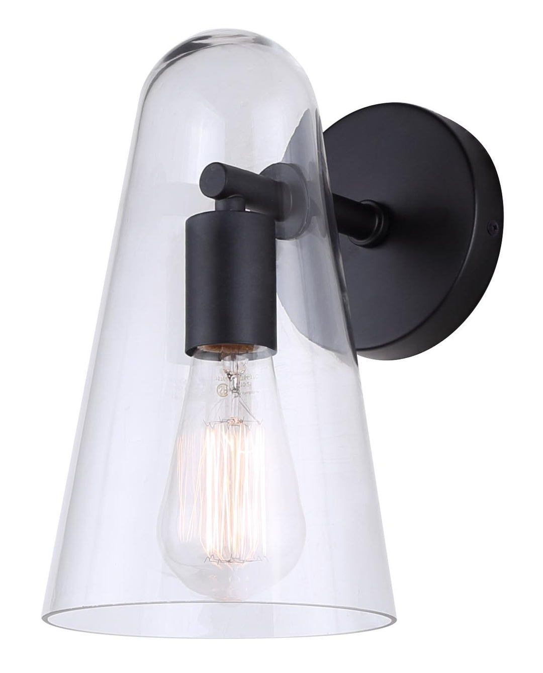 Luisa One Light Wall Sconce in Black - available from The Lighting Shoppe, trusted by Canadian homeowners