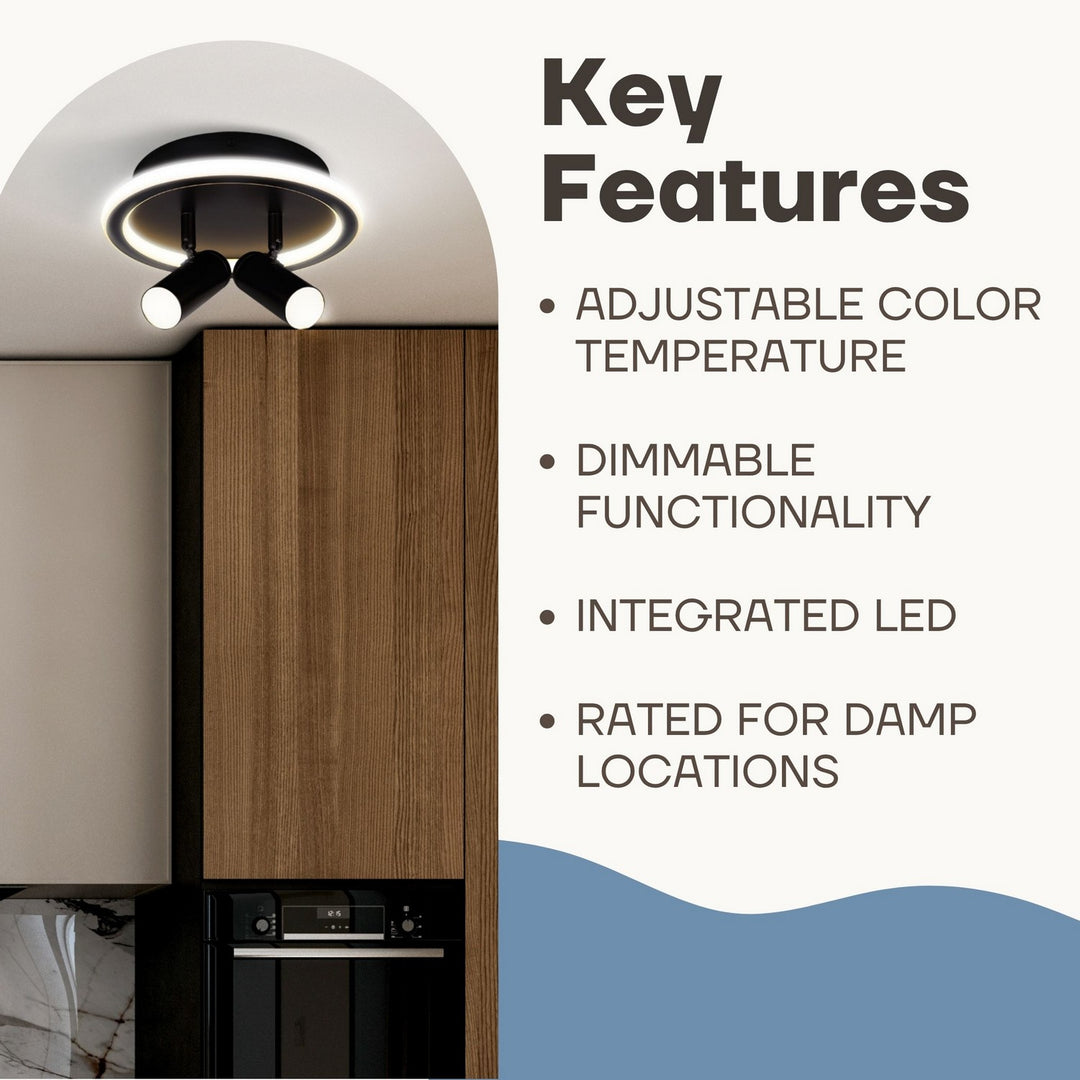 Canarm Canada - LCW314A02BK - Two Light Ceiling/Wall Mount - Denver - Matte Black