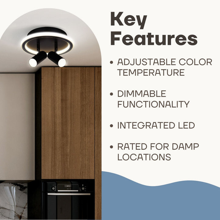 Canarm Canada - LCW314A02BK - Two Light Ceiling/Wall Mount - Denver - Matte Black