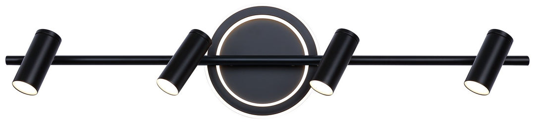 Denver Four Light Track/Wall Light in Black - available from The Lighting Shoppe, trusted by Canadian homeowners