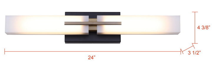 Canarm Canada - LVL289A24BKG - LED Vanity - Hazel - Matte Black And Gold