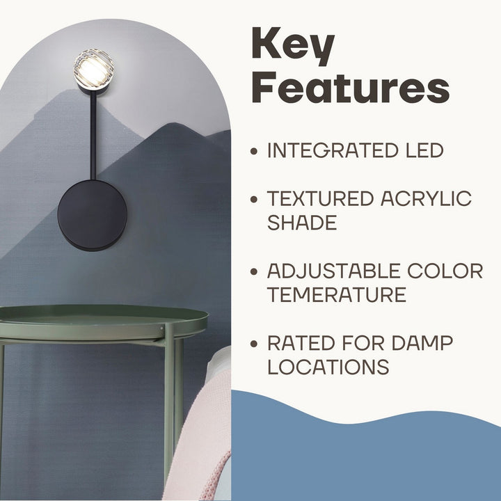 Canarm Canada - LWF313A01BK - LED Wall Sconce - Vanya - Black