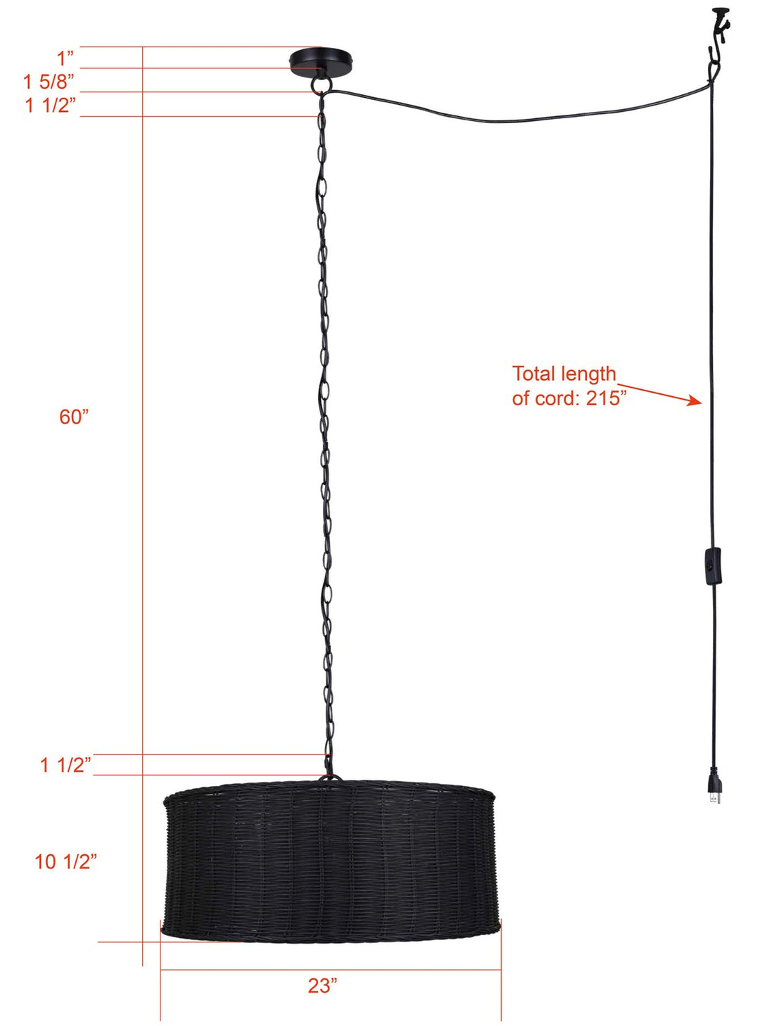 Canarm Canada - ICH2177B05BK23 - Five Light Chandelier - Granna - Black