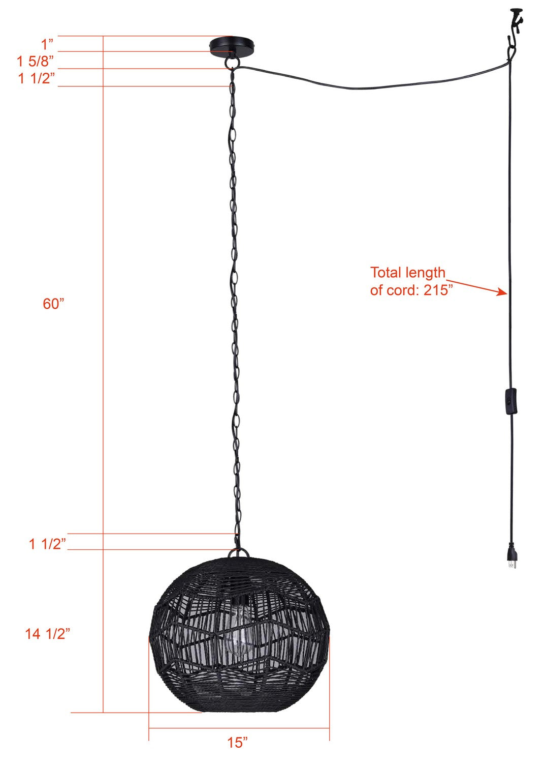 Canarm Canada - IPL1197A01BK - One Light Pendant - Valence - Matte Black