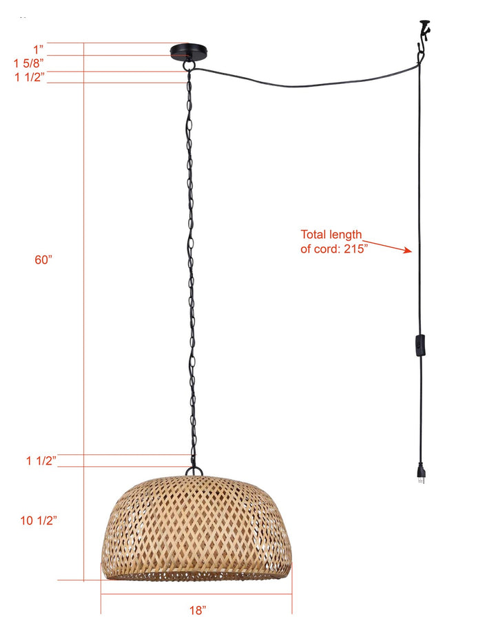 Canarm Canada - IPL2109B01BK - One Light Pendant - Hanoi - Black