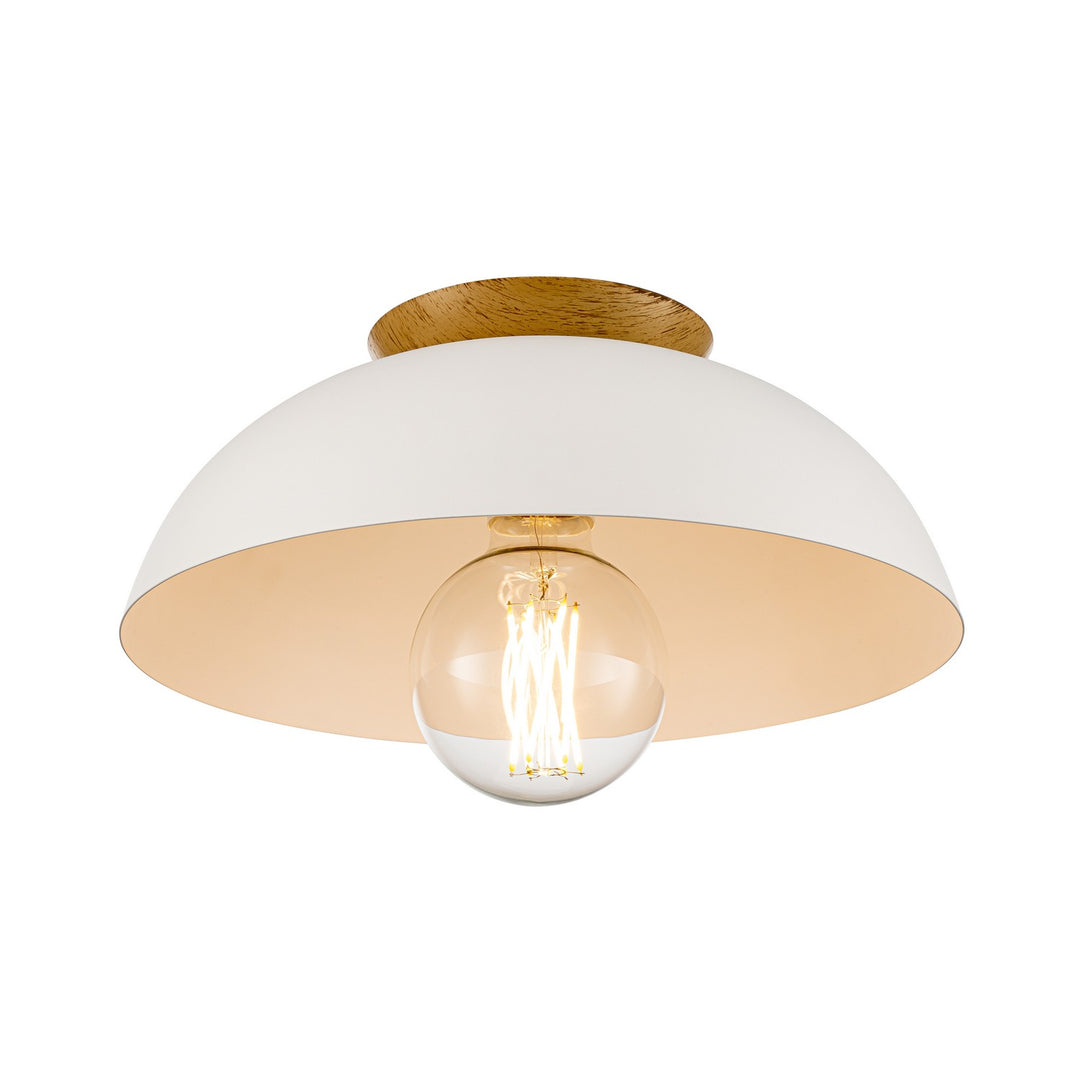 DVI Canada - DVP36832MW+NW - One Light Flush Mount - Bergen - Matte White And Natural Wood