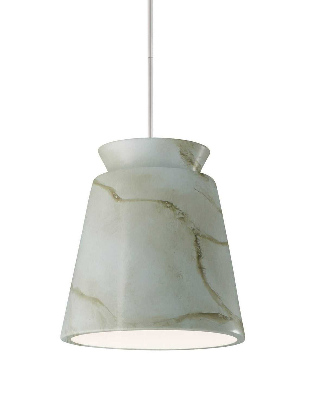 Radiance One Light Pendant in Carrara Marble Justice Designs