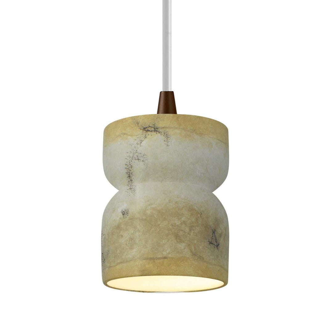Radiance One Light Pendant in Greco Travertine Justice Designs