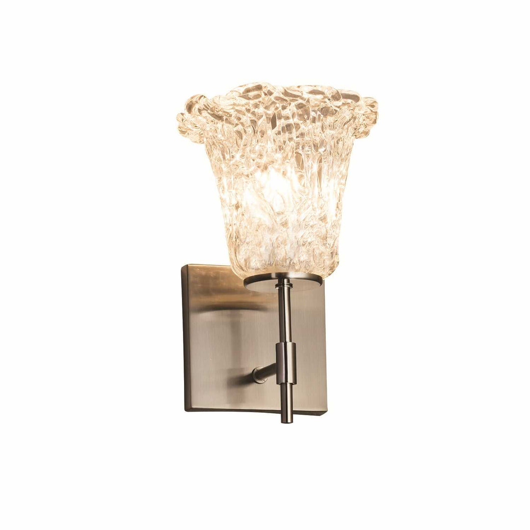 Veneto Luce One Light Wall Sconce in Brushed Nickel Justice Designs