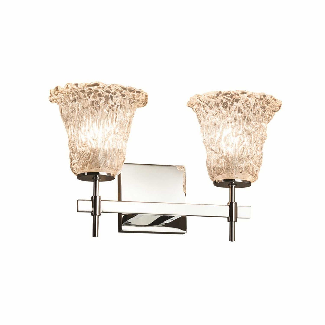 Veneto Luce Two Light Bath Bar in Polished Chrome Justice Designs