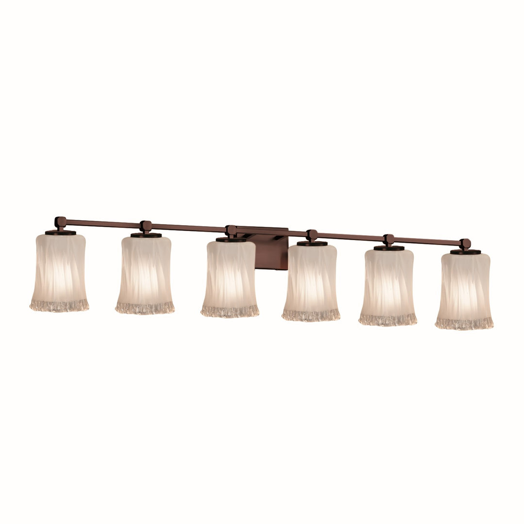 Justice Designs - GLA-8426-16-WTFR-DBRZ - Six Light Bath Bar - Veneto Luce - Dark Bronze