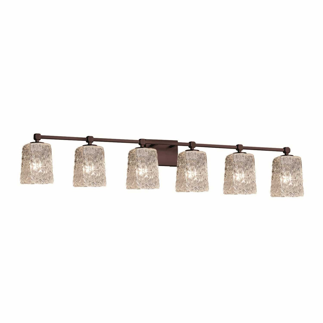Veneto Luce Six Light Bath Bar in Dark Bronze Justice Designs