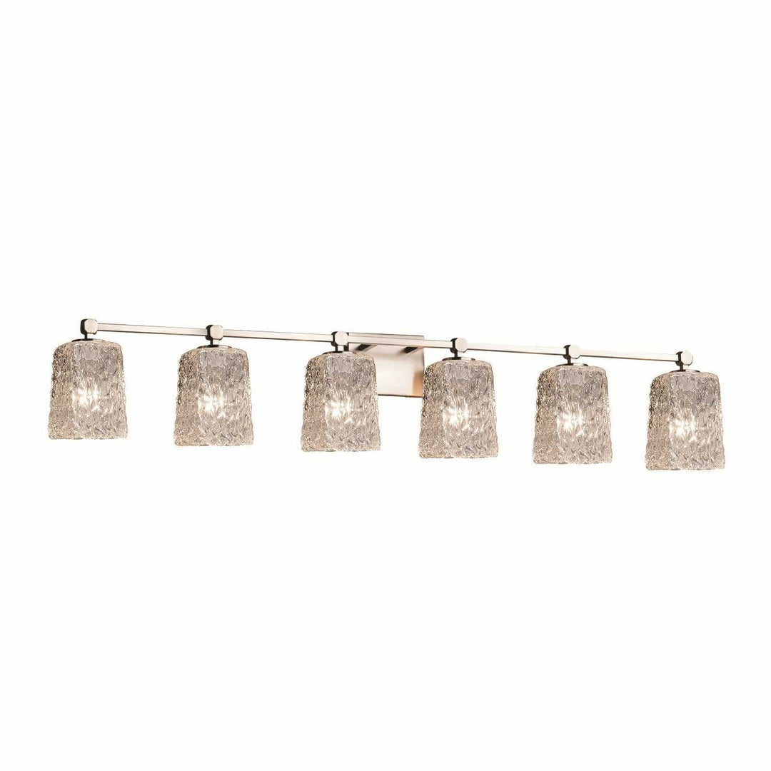 Veneto Luce Six Light Bath Bar in Brushed Nickel Justice Designs