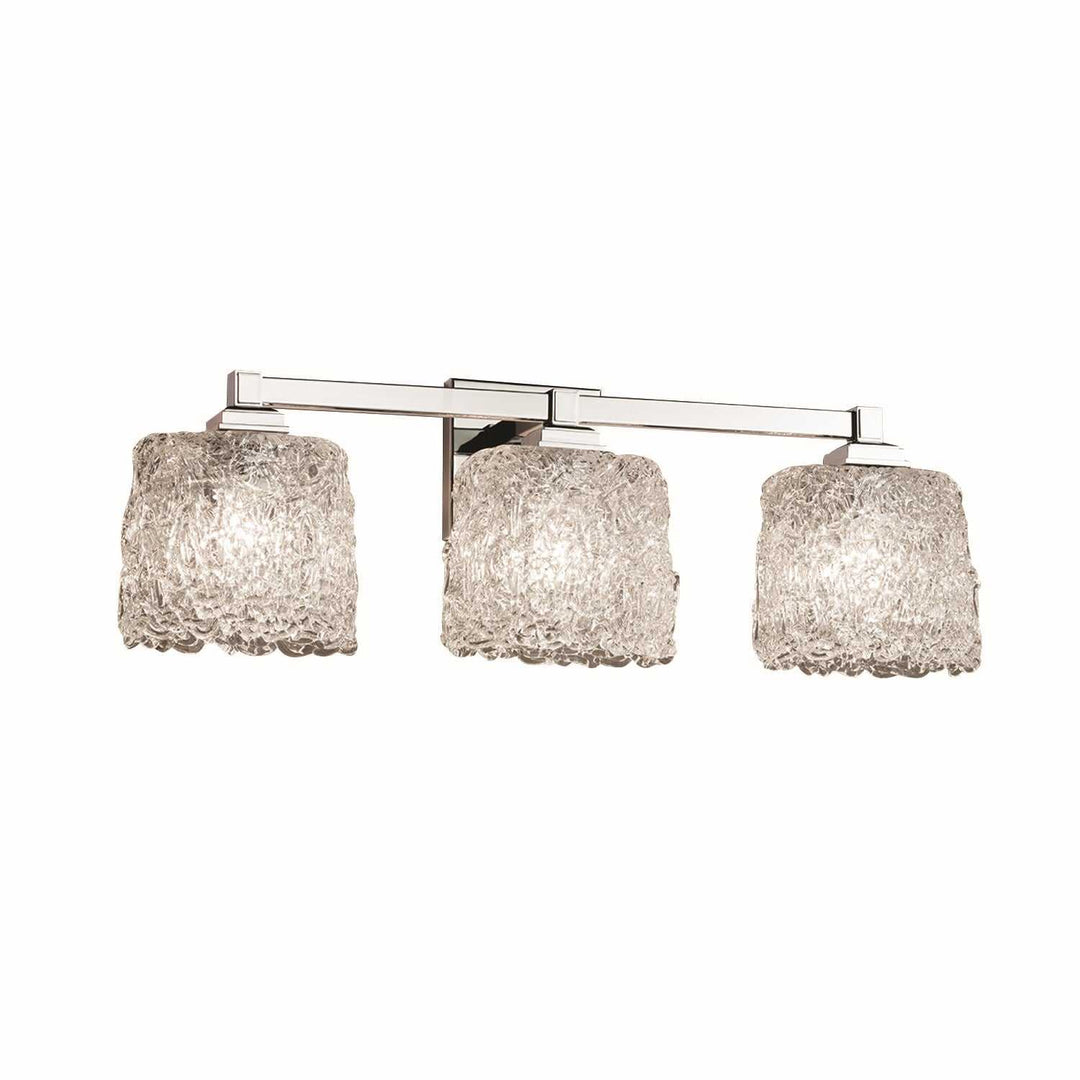 Veneto Luce Three Light Bath Bar in Polished Chrome Justice Designs