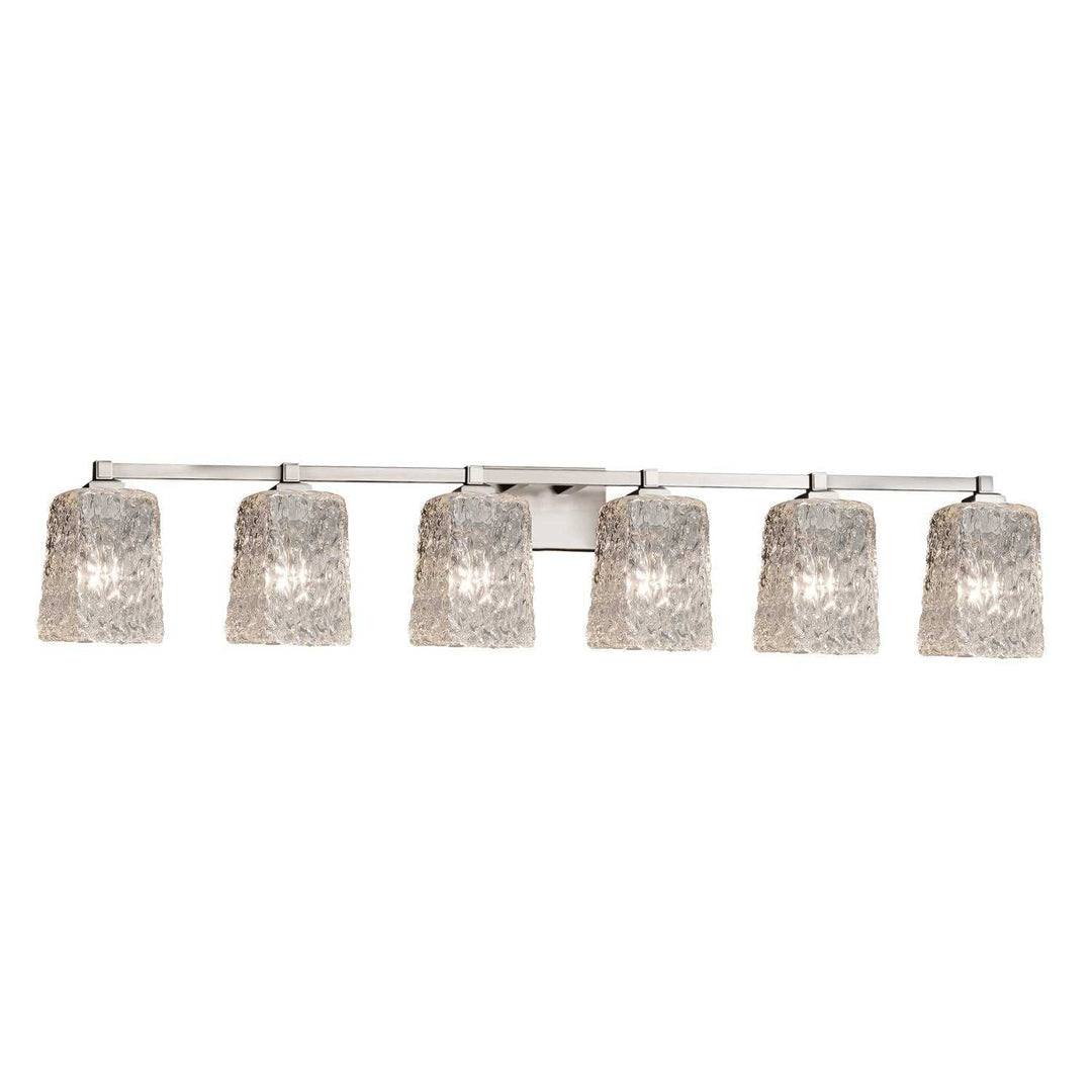 Veneto Luce Six Light Bath Bar in Brushed Nickel Justice Designs