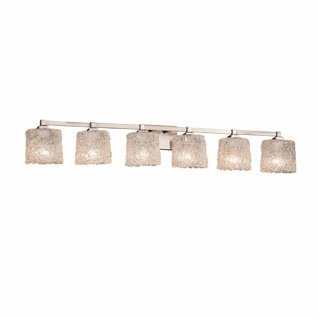 Veneto Luce Six Light Bath Bar in Brushed Nickel Justice Designs