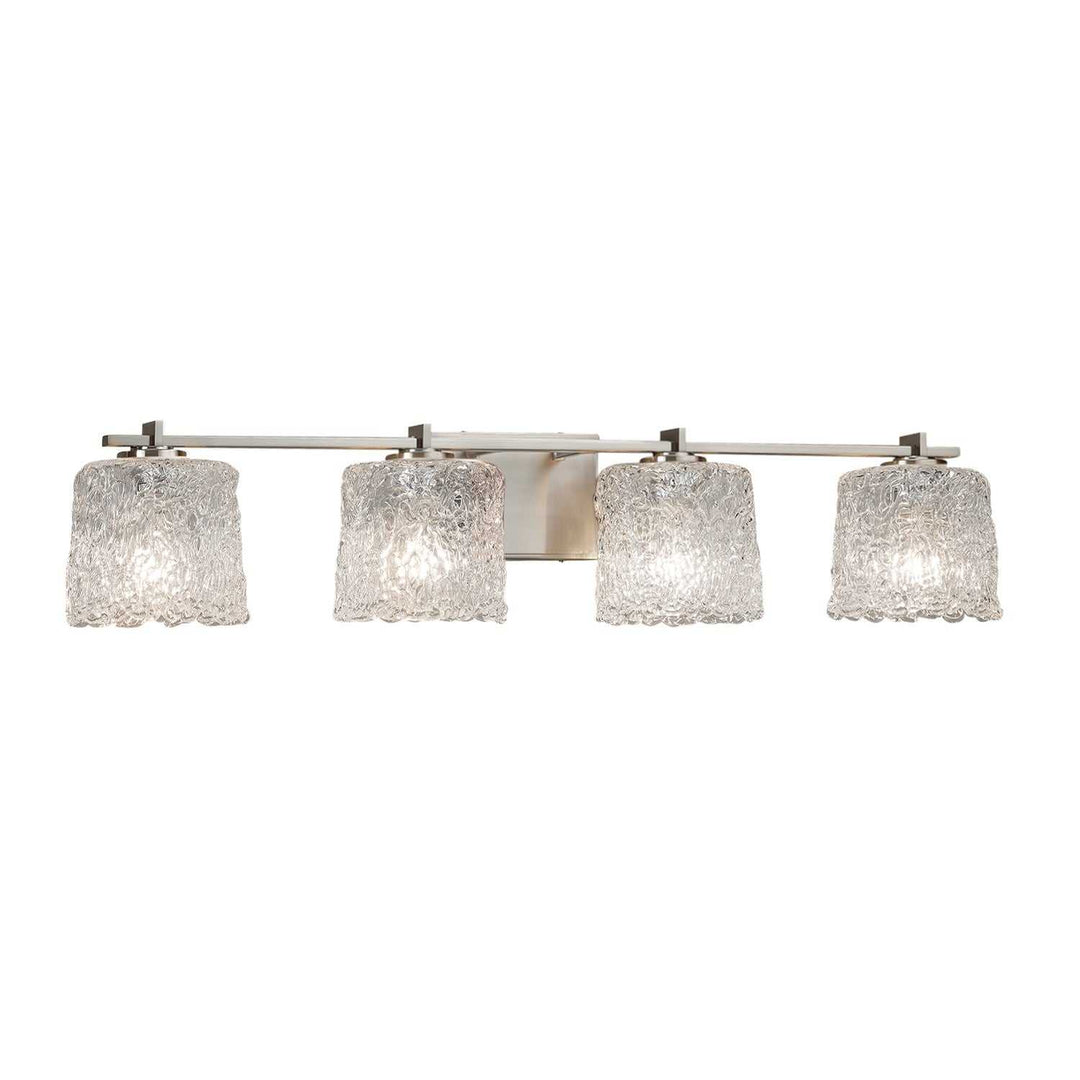 Veneto Luce Four Light Bath Bar in Brushed Nickel Justice Designs